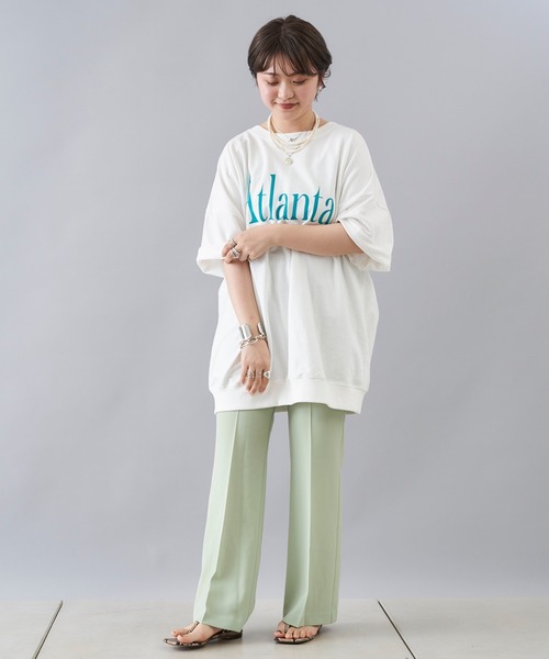 DouDou(ドゥドゥ)の「セミフレアイージーパンツ(その他パンツ・レディース・チャコールグレー/グリーン/バイオレット・36/38)」の6枚目の写真