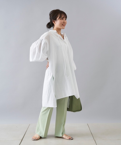 DouDou(ドゥドゥ)の「セミフレアイージーパンツ(その他パンツ・レディース・チャコールグレー/グリーン/バイオレット・36/38)」の16枚目の写真