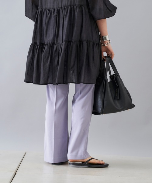 DouDou(ドゥドゥ)の「セミフレアイージーパンツ(その他パンツ・レディース・チャコールグレー/グリーン/バイオレット・36/38)」の18枚目の写真