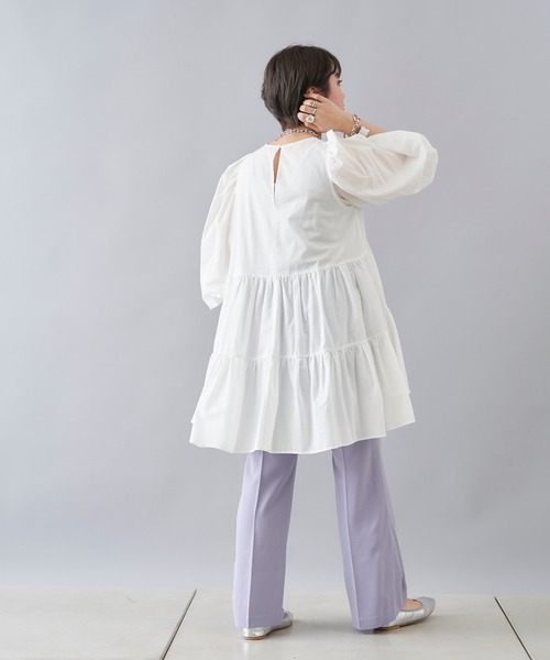 DouDou(ドゥドゥ)の「セミフレアイージーパンツ(その他パンツ・レディース・チャコールグレー/グリーン/バイオレット・36/38)」の10枚目の写真