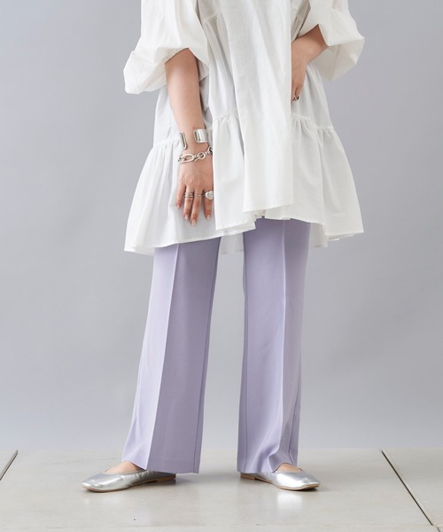 DouDou(ドゥドゥ)の「セミフレアイージーパンツ(その他パンツ・レディース・チャコールグレー/グリーン/バイオレット・36/38)」の19枚目の写真