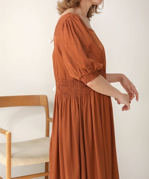 Bab（バブ）の「【WEB限定】配色バックリボンワンピース（ワンピース・レディース・ブラック/キャメル・38）」の10枚目の写真