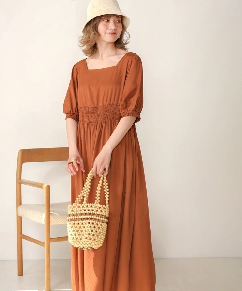 Bab（バブ）の「【WEB限定】配色バックリボンワンピース（ワンピース・レディース・ブラック/キャメル・38）」の13枚目の写真