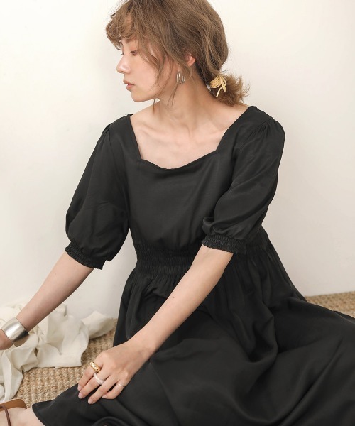 Bab（バブ）の「【WEB限定】配色バックリボンワンピース（ワンピース・レディース・ブラック/キャメル・38）」の17枚目の写真