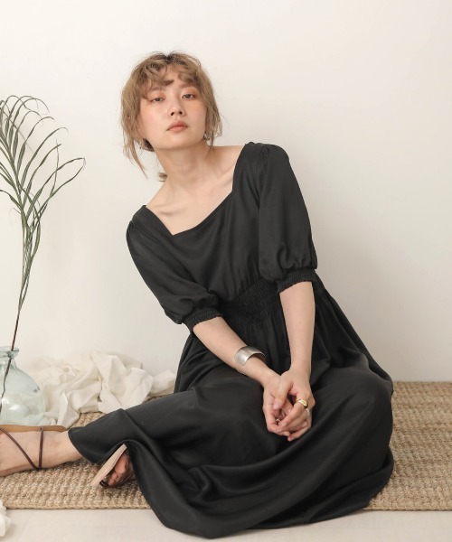 Bab（バブ）の「【WEB限定】配色バックリボンワンピース（ワンピース・レディース・ブラック/キャメル・38）」の20枚目の写真