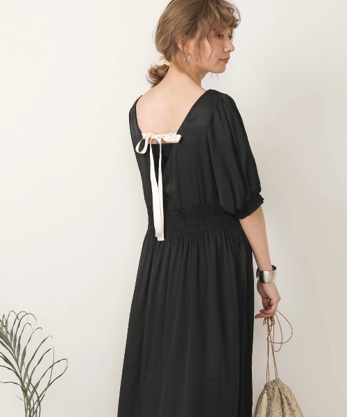 Bab（バブ）の「【WEB限定】配色バックリボンワンピース（ワンピース・レディース・ブラック/キャメル・38）」の12枚目の写真