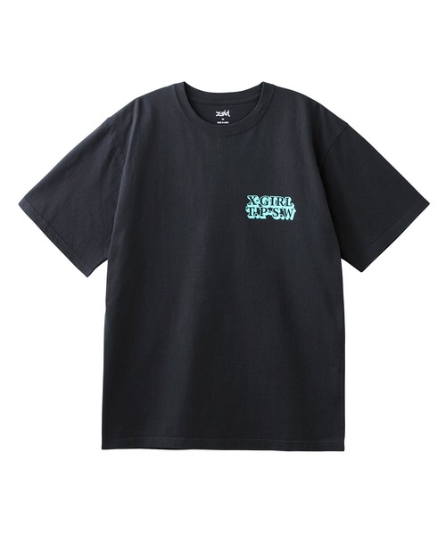 X-girl（エックスガール）の「HIBISCUS FACE S/S TEE（Tシャツ/カットソー・レディース・ホワイト/ベージュ/ライトブルー/チャコール・M/S/XL/L）」の5枚目の写真