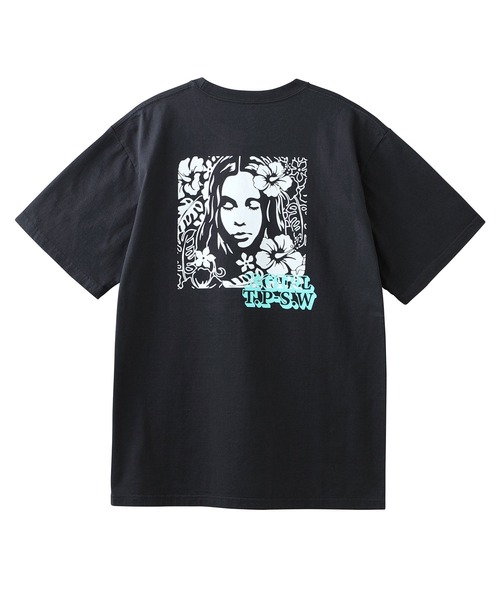 X-girl（エックスガール）の「HIBISCUS FACE S/S TEE（Tシャツ/カットソー・レディース・ホワイト/ベージュ/ライトブルー/チャコール・M/S/XL/L）」の18枚目の写真