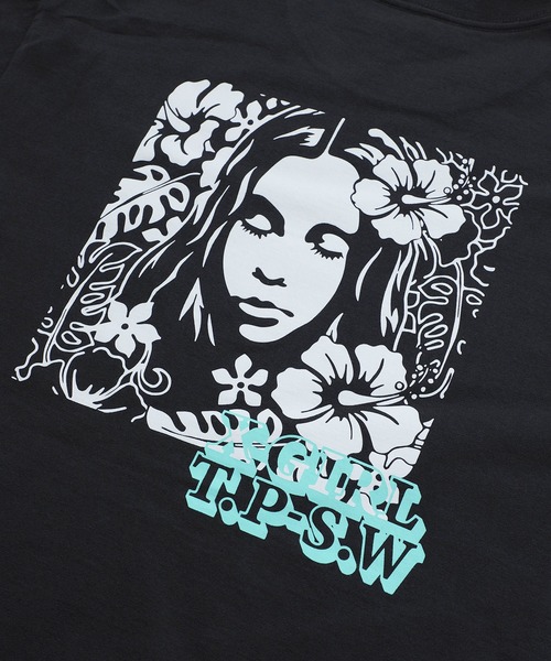 X-girl（エックスガール）の「HIBISCUS FACE S/S TEE（Tシャツ/カットソー・レディース・ホワイト/ベージュ/ライトブルー/チャコール・M/S/XL/L）」の22枚目の写真