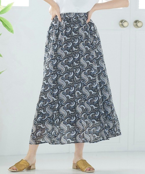 LIPSTAR(リップスター)の「シアーボイルペイズリー柄スカート(スカート・レディース・ブラック系その他/アイボリー・M)」の1枚目の写真