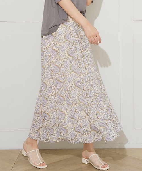 LIPSTAR(リップスター)の「シアーボイルペイズリー柄スカート(スカート・レディース・ブラック系その他/アイボリー・M)」の2枚目の写真