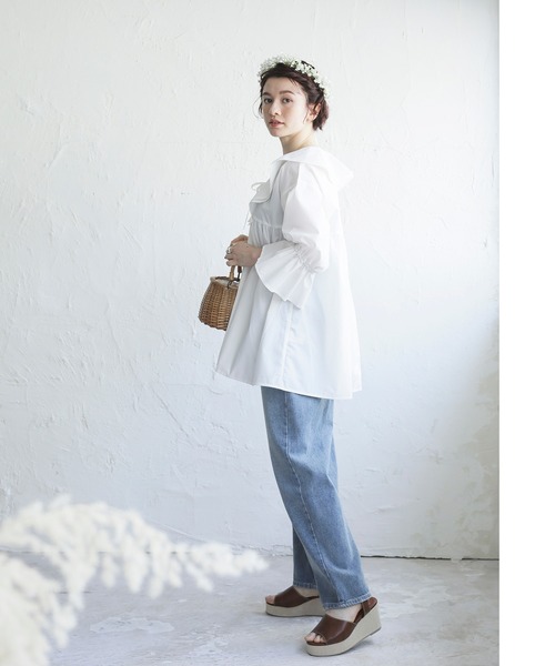 White Collection（ホワイトコレクション）の「【2021SS】ビックカラーブラウス（シャツ/ブラウス・レディース・ブラック/オフホワイト/ライトベージュ・FREE）」の20枚目の写真