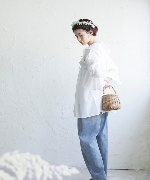 White Collection（ホワイトコレクション）の「【2021SS】ビックカラーブラウス（シャツ/ブラウス・レディース・ブラック/オフホワイト/ライトベージュ・FREE）」の18枚目の写真