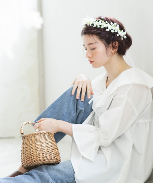 White Collection（ホワイトコレクション）の「【2021SS】ビックカラーブラウス（シャツ/ブラウス・レディース・ブラック/オフホワイト/ライトベージュ・FREE）」の21枚目の写真