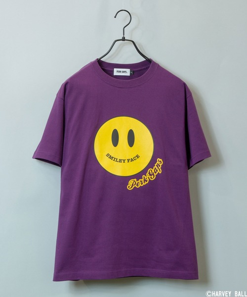 PERK GAPS（パークギャップス）の「SM*PGｽﾏｲﾙTEE（Tシャツ/カットソー・メンズ・ホワイト/ブラック/カーキ/パープル・M/L）」の4枚目の写真