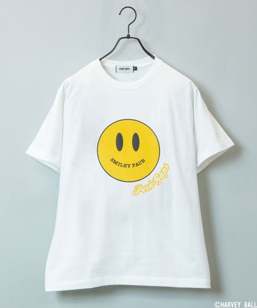 PERK GAPS（パークギャップス）の「SM*PGｽﾏｲﾙTEE（Tシャツ/カットソー・メンズ・ホワイト/ブラック/カーキ/パープル・M/L）」の2枚目の写真