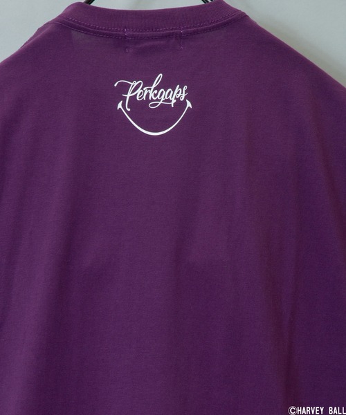 PERK GAPS（パークギャップス）の「SM*PGｽﾏｲﾙTEE（Tシャツ/カットソー・メンズ・ホワイト/ブラック/カーキ/パープル・M/L）」の14枚目の写真