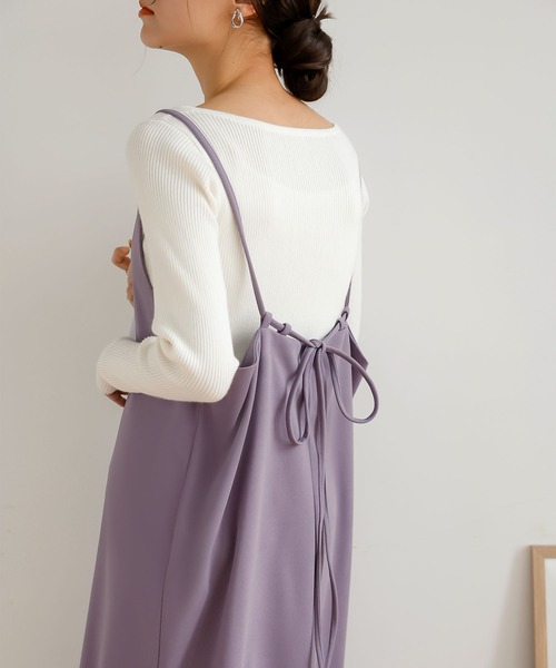 KOBE LETTUCE（コウベレタス）の「バックデザインが選べる2type　Vネックロングキャソールミワンピース（ワンピース・レディース・グレイッシュベージュ/ブルー/ピンク/モカ/ブラック/カーキ/ミント/バーガンディー/パープル系/ネイビー/ブラウン系/ベージュ系/グリーン系/パープル系1/ブラック系/オレンジ系その他/オレンジ系その他2/ネイビー系/グレー系1/グレー/グリーン系1/グリーン系2/ベージュ系1/ベージュ系2/ボルドー/ワイン系・L～LL/S～Ｍ/L/LL/S/M/L/XL）」の20枚目の写真