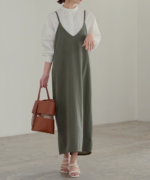 KOBE LETTUCE（コウベレタス）の「バックデザインが選べる2type　Vネックロングキャソールミワンピース（ワンピース・レディース・グレイッシュベージュ/ブルー/ピンク/モカ/ブラック/カーキ/ミント/バーガンディー/パープル系/ネイビー/ブラウン系/ベージュ系/グリーン系/パープル系1/ブラック系/オレンジ系その他/オレンジ系その他2/ネイビー系/グレー系1/グレー/グリーン系1/グリーン系2/ベージュ系1/ベージュ系2/ボルドー/ワイン系・L～LL/S～Ｍ/L/LL/S/M/L/XL）」の11枚目の写真