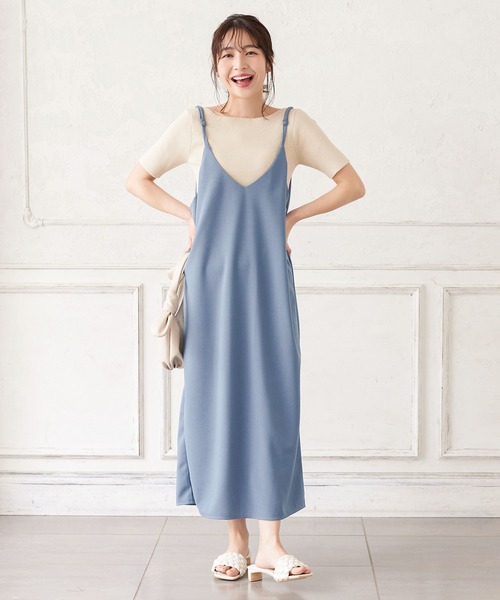 KOBE LETTUCE（コウベレタス）の「バックデザインが選べる2type　Vネックロングキャソールミワンピース（ワンピース・レディース・グレイッシュベージュ/ブルー/ピンク/モカ/ブラック/カーキ/ミント/バーガンディー/パープル系/ネイビー/ブラウン系/ベージュ系/グリーン系/パープル系1/ブラック系/オレンジ系その他/オレンジ系その他2/ネイビー系/グレー系1/グレー/グリーン系1/グリーン系2/ベージュ系1/ベージュ系2/ボルドー/ワイン系・L～LL/S～Ｍ/L/LL/S/M/L/XL）」の17枚目の写真