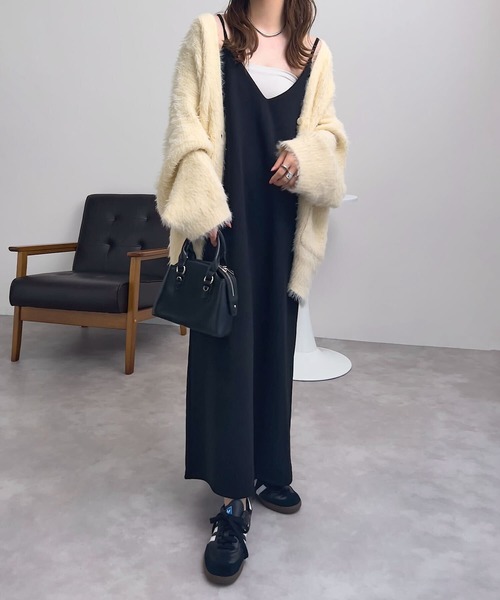 セール】バックデザインが選べる2type Vネックロングキャソール