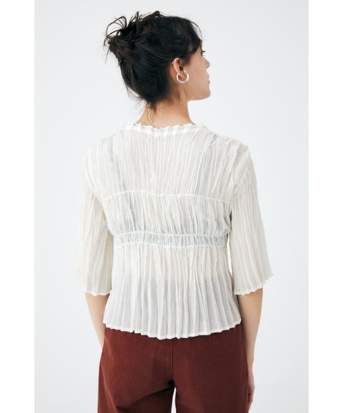 MOUSSY（マウジー）の「SHEER PLEATS ブラウス（シャツ/ブラウス・レディース・ブラック/アイボリー/ライトイエロー・FREE）」の21枚目の写真