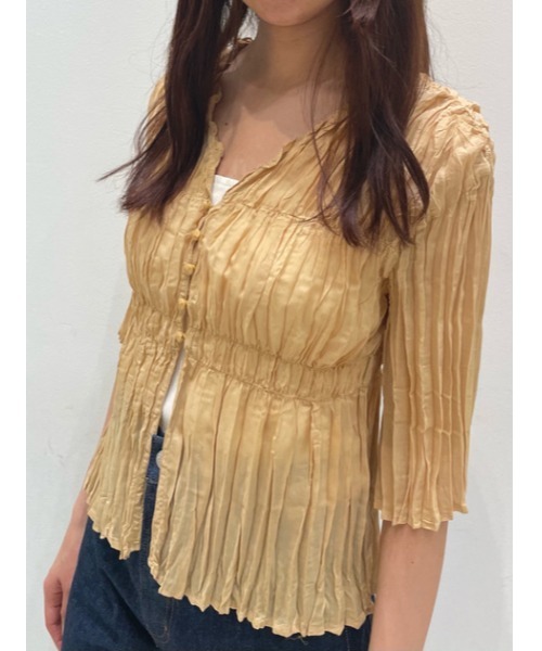 MOUSSY（マウジー）の「SHEER PLEATS ブラウス（シャツ/ブラウス・レディース・ブラック/アイボリー/ライトイエロー・FREE）」の11枚目の写真