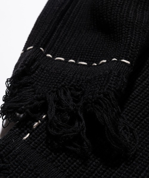 グラム ハンドスティッチクラッシュニットセーター 黒 オーバーサイズ 【L】 glamb（グラム）の「Hand stich crash knit / ハンドスティッチ