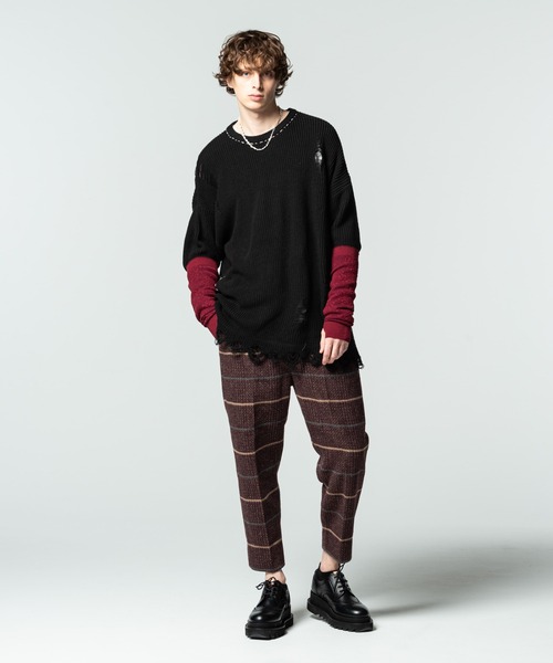 glamb（グラム）の「Hand stich crash knit / ハンドスティッチ