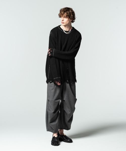 glamb（グラム）の「Hand stich crash knit / ハンドスティッチ