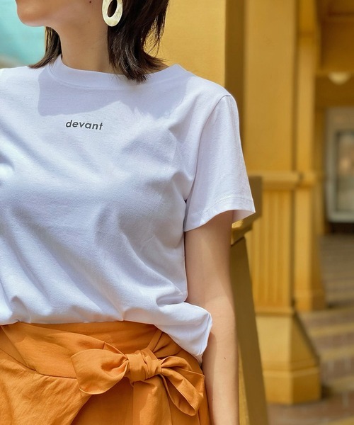 RIVE DROITE(リヴドロワ)の「devantロゴTシャツ(Tシャツ/カットソー・レディース・ベージュ/オフホワイト/ブラック・FREE)」の2枚目の写真
