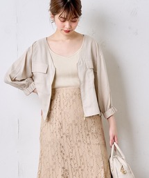 natural couture（ナチュラルクチュール）の「綿麻お上品ライトブルゾン（ブルゾン・レディース）」