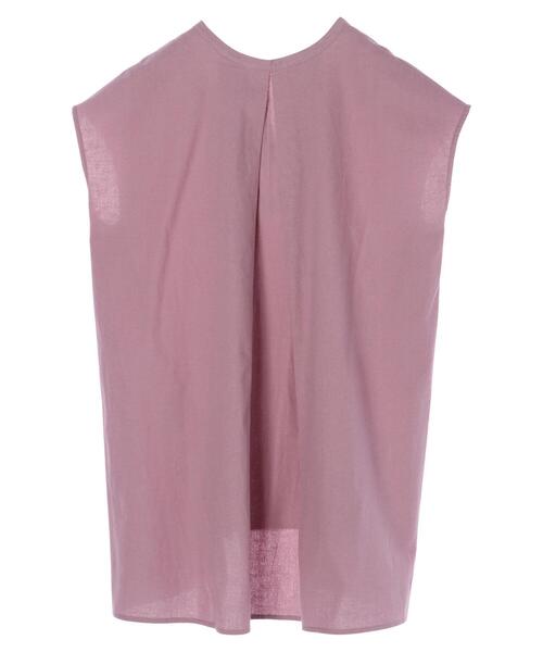 Green　Parks（グリーンパークス）の「ベルギーリネンブレンド チュニック＊（シャツ/ブラウス・レディース・オフホワイト/ピンク/サックスブルー/ブラック・FREE）」の9枚目の写真