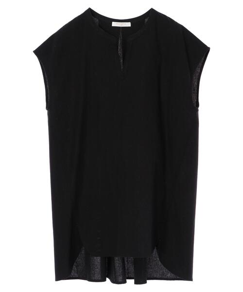 Green　Parks（グリーンパークス）の「ベルギーリネンブレンド チュニック＊（シャツ/ブラウス・レディース・オフホワイト/ピンク/サックスブルー/ブラック・FREE）」の14枚目の写真