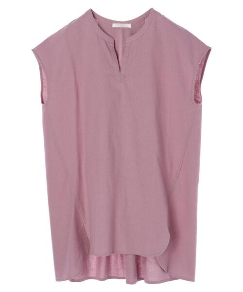 Green　Parks（グリーンパークス）の「ベルギーリネンブレンド チュニック＊（シャツ/ブラウス・レディース・オフホワイト/ピンク/サックスブルー/ブラック・FREE）」の15枚目の写真