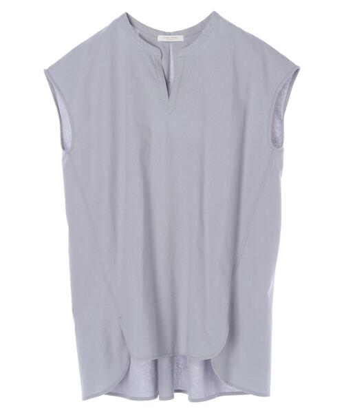 Green　Parks（グリーンパークス）の「ベルギーリネンブレンド チュニック＊（シャツ/ブラウス・レディース・オフホワイト/ピンク/サックスブルー/ブラック・FREE）」の16枚目の写真