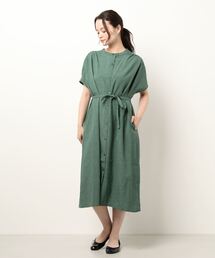 Te chichi | 麻調2wayシャツワンピース(シャツワンピース)