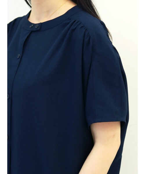 Te chichi(テチチ)の「麻調2wayシャツワンピース(シャツワンピース・レディース・グリーン/ネイビー/ベージュ・フリ-)」の13枚目の写真