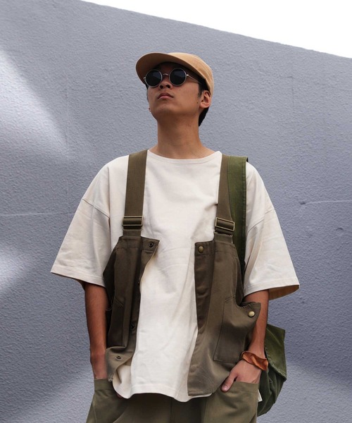 antiqua（アンティカ）の「綿100%バスク生地半袖Tシャツ（Tシャツ/カットソー・メンズ・パープル系その他/ブラック/アイボリー/ブルー/オフホワイト/ライトグリーン/オレンジ・L/M/XL）」の3枚目の写真