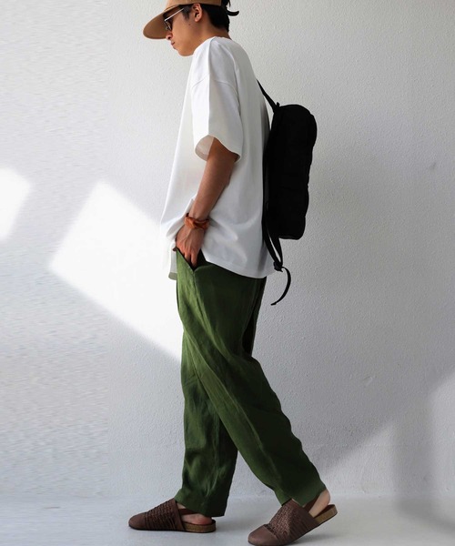 antiqua（アンティカ）の「綿100%バスク生地半袖Tシャツ（Tシャツ/カットソー・メンズ・パープル系その他/ブラック/アイボリー/ブルー/オフホワイト/ライトグリーン/オレンジ・L/M/XL）」の10枚目の写真