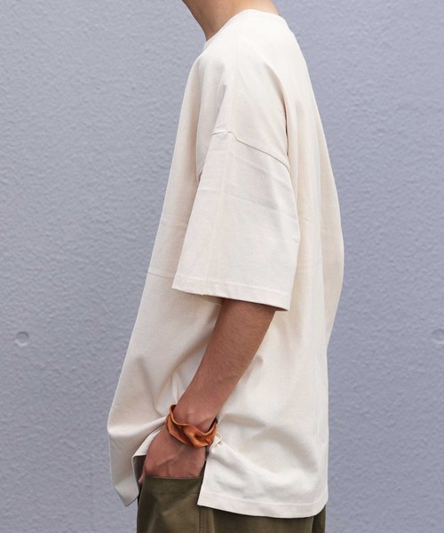 antiqua（アンティカ）の「綿100%バスク生地半袖Tシャツ（Tシャツ/カットソー・メンズ・パープル系その他/ブラック/アイボリー/ブルー/オフホワイト/ライトグリーン/オレンジ・L/M/XL）」の13枚目の写真
