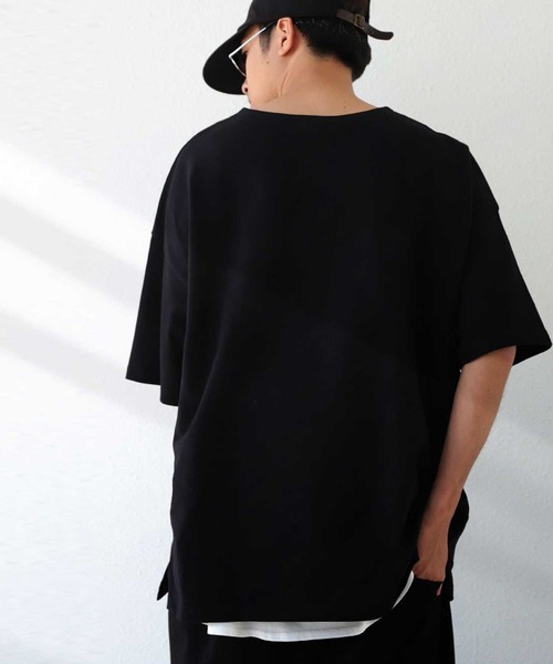 antiqua（アンティカ）の「綿100%バスク生地半袖Tシャツ（Tシャツ/カットソー・メンズ・パープル系その他/ブラック/アイボリー/ブルー/オフホワイト/ライトグリーン/オレンジ・L/M/XL）」の15枚目の写真