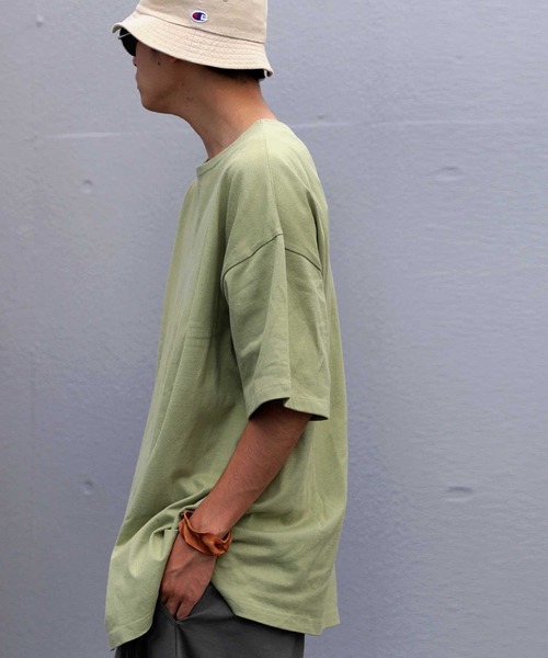 antiqua（アンティカ）の「綿100%バスク生地半袖Tシャツ（Tシャツ/カットソー・メンズ・パープル系その他/ブラック/アイボリー/ブルー/オフホワイト/ライトグリーン/オレンジ・L/M/XL）」の18枚目の写真