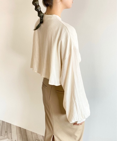 y/m by RIKA（イムバイリカ）の「楊柳ケープシャツ（シャツ/ブラウス・レディース・アイボリー/ブラック・FREE）」の20枚目の写真