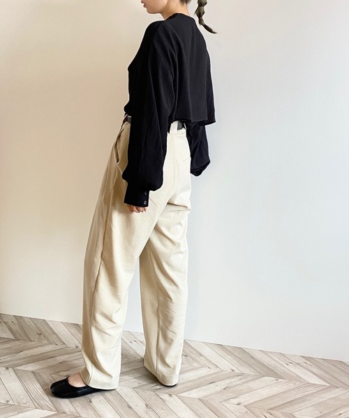 y/m by RIKA（イムバイリカ）の「楊柳ケープシャツ（シャツ/ブラウス・レディース・アイボリー/ブラック・FREE）」の9枚目の写真