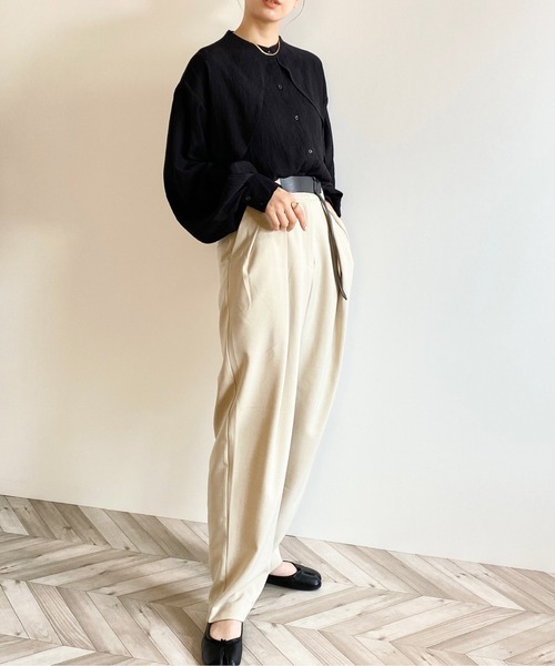 y/m by RIKA（イムバイリカ）の「楊柳ケープシャツ（シャツ/ブラウス・レディース・アイボリー/ブラック・FREE）」の11枚目の写真