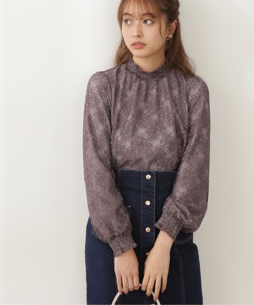 PROPORTION BODY DRESSING(プロポーションボディドレッシング)の「クラシカルレースブラウス / 1211210908(シャツ/ブラウス・レディース・ブルー/ダークグレー/ホワイト系その他・MEDIUM/SMALL)」の3枚目の写真