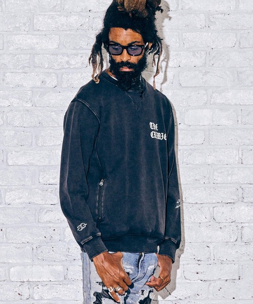 CRIMIE（クライミー）の「VINTAGE OVERDYE OLD ENGLISH LOGO CREW NECK