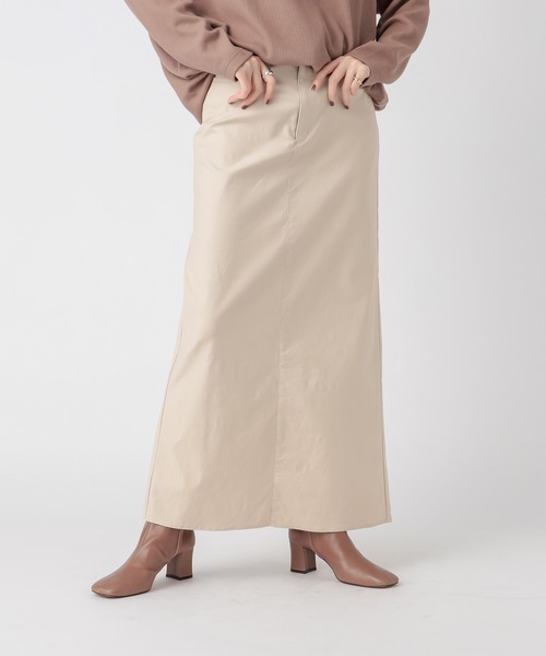 RIVE DROITE(リヴドロワ)の「こなれた雰囲気のある一枚 バックサテンロングスカート(スカート・レディース・ベージュ系その他/バーガンディー・36/38)」の5枚目の写真