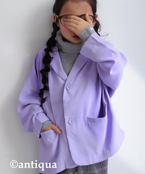 antiqua（アンティカ）の「カラージャケット（テーラードジャケット・キッズ・パープル/ブラック/イエロー・3/5/4/6）」の3枚目の写真
